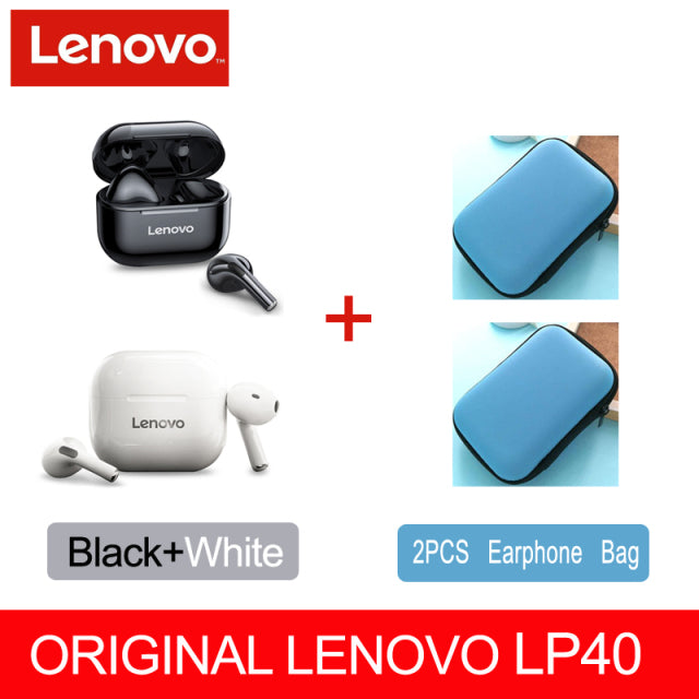 NEW Original Lenovo LP40 TWS Wireless Earphone Bluetooth 5.0 Dual Stereo Noise Reduction Bass Touch Control Long Standby 230mAH